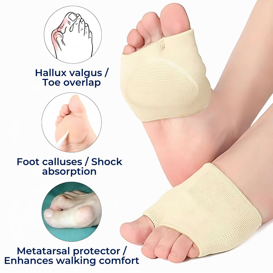 CushionFlex Forfod Beskyttelse | Silikone Gel Pude - Absorberer Stød på Foden - Smertelindring - til Metatarsalgia - Daglig Komfort Lindegade