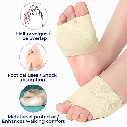 CushionFlex Forfod Beskyttelse | Silikone Gel Pude - Absorberer Stød på Foden - Smertelindring - til Metatarsalgia - Daglig Komfort Lindegade