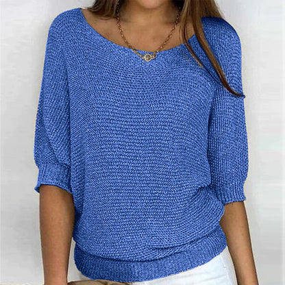 Gina | Pull Femme Col V Manches 3/4 - Image 2