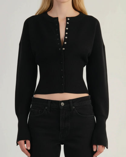 Nora | Langærmet Cropped Cardigan til Dame