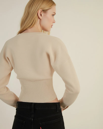 Nora | Langærmet Cropped Cardigan til Dame