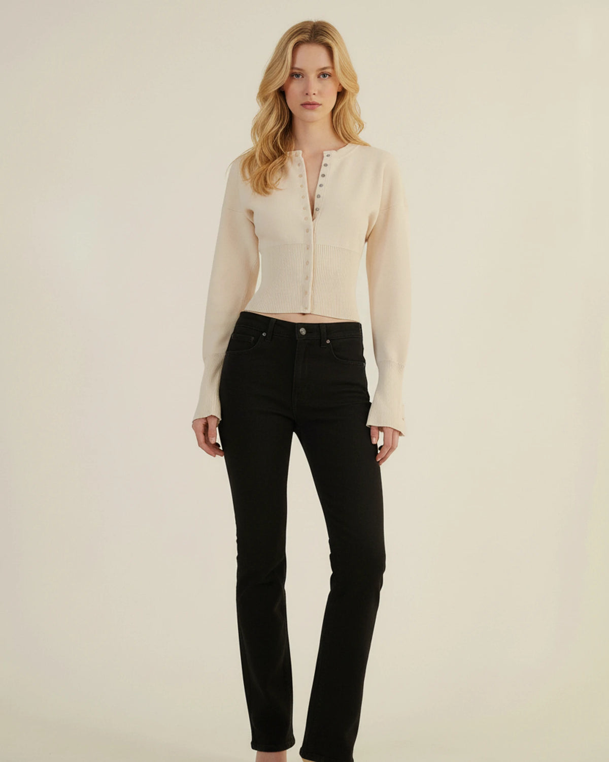 Nora | Langærmet Cropped Cardigan til Dame