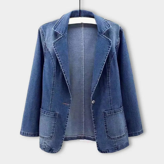 Denimblazer til damer med elegant snit