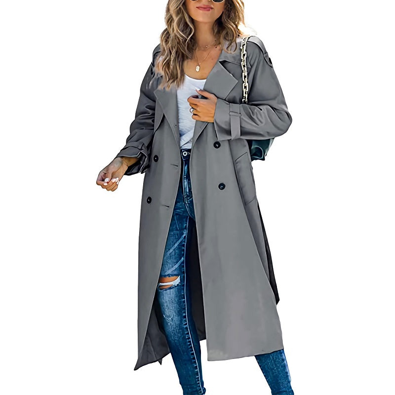 Ingrid | Manteau Trench Long Croisé Femme - Image 4