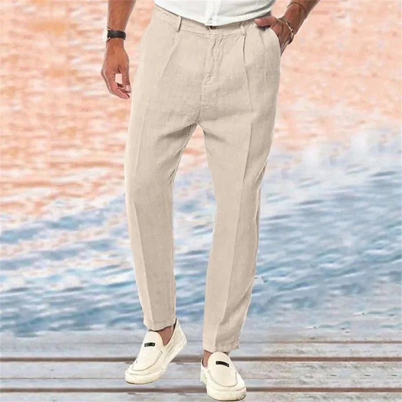 Elliot | Pantalon d'été confortable en lin pour hommes - Image 1