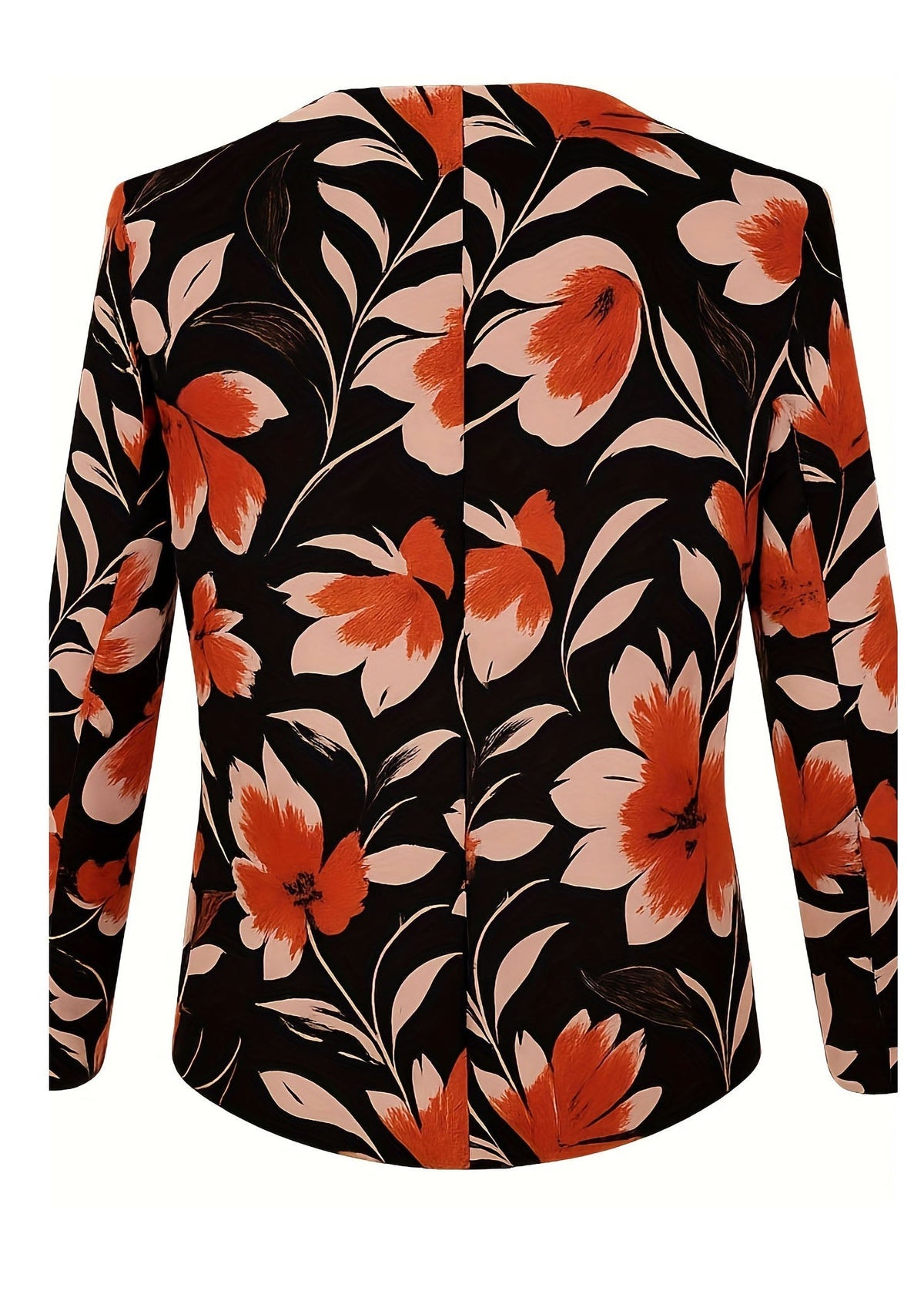 Elegant blomstret blazer til damer med farverigt mønster