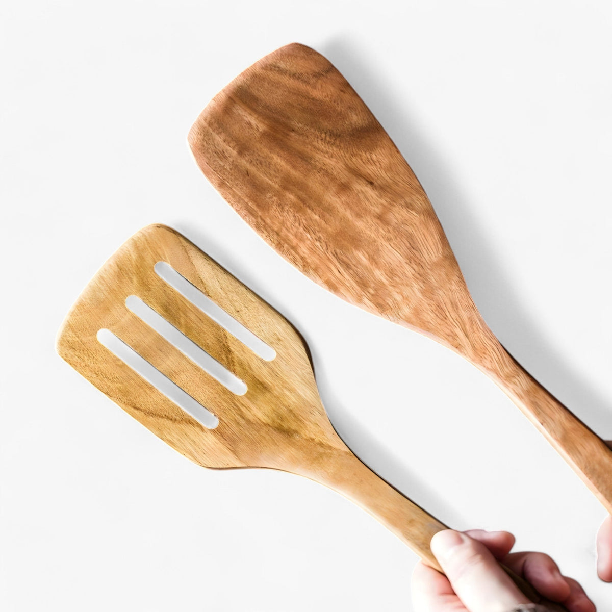 Elegant Teak Køkkenredskabs Sæt – 9 Stykker med Holder
