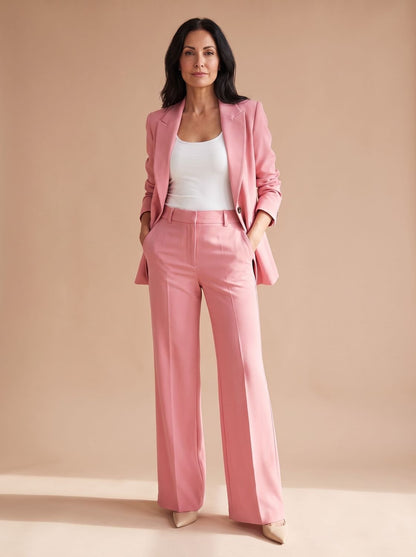 Elegant todelt buksesæt til kvinder med blazer