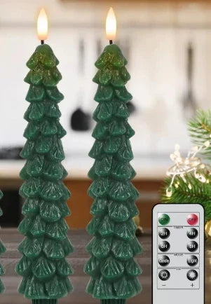 Flammefri julelys med flakkende LED-lys og fjernbetjening med timer