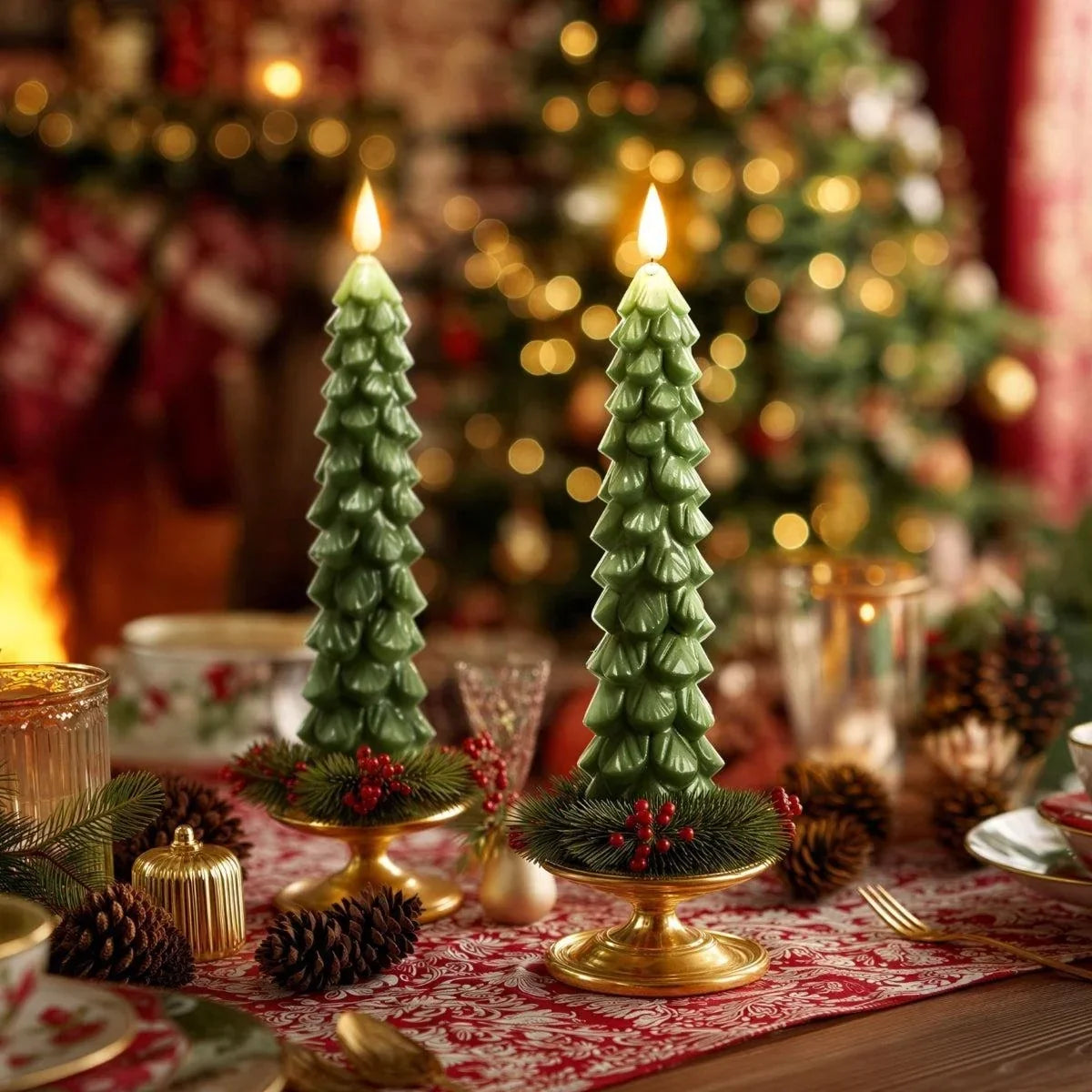Flammefri julelys med flakkende LED-lys og fjernbetjening med timer