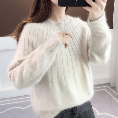 Cyrielle | Pull Femme Col Rond Manches Longues Maille Côtelée - Image 1