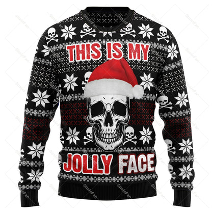 GrungeFest julesweater med kranieprint