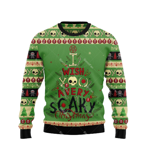 GrungeFest julesweater med kranieprint