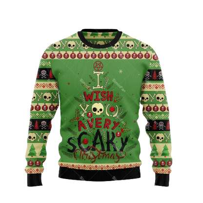 GrungeFest julesweater med kranieprint