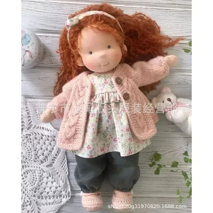 Håndlavet Bomulds Plush Dukke – Waldorf Stil Elise Legetøj