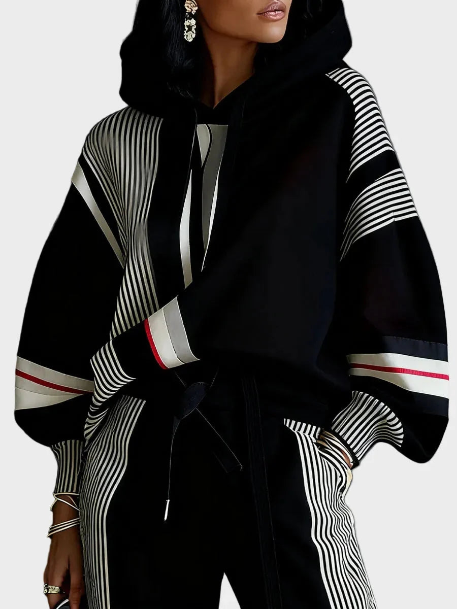 Hættetrøje i geometrisk stil – unisex, bomuldsblanding