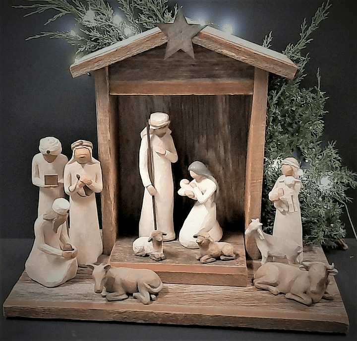 Håndlavet julekrybbe - julekollektion med 20 dele