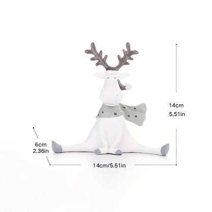 Håndlavet rensdyrfigur med halstørklæde til festlig juledekoration