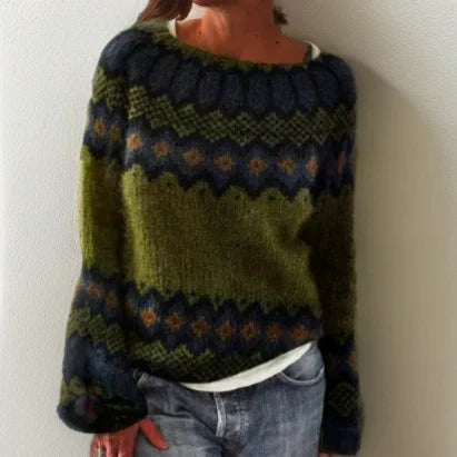 Lina | Pull à manches longues à motifs pour femmes - Image 1