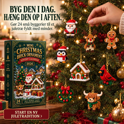 Julekalender med julepynt – 24 mini-byggesæt til juledekoration