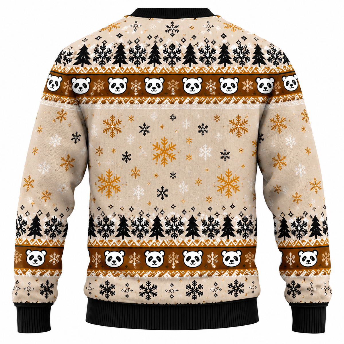 Julesweater til mænd | Print med snefnug, juletræer og lysmotiver | Afslappet pasform, rund hals og lange ærmer
