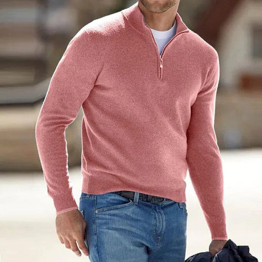 Klassisk herresweater med lynlås – Afslappet stil