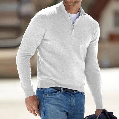 Klassisk herresweater med lynlås – Afslappet stil