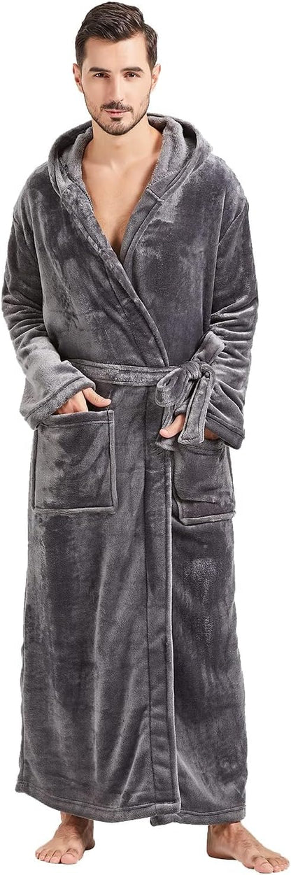 Komfortabel herrebadekåbe i flanel