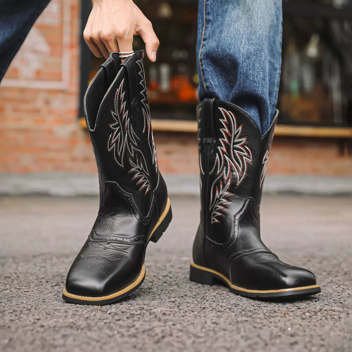 Læghøje cowboystøvler