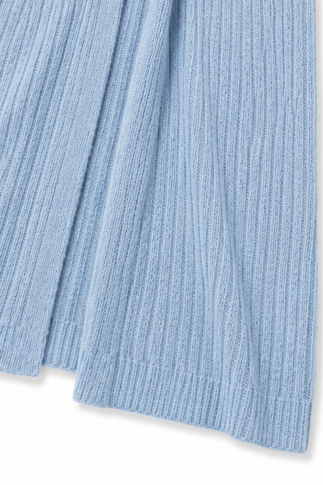 Lang ribstrikket åbenstående cardigan