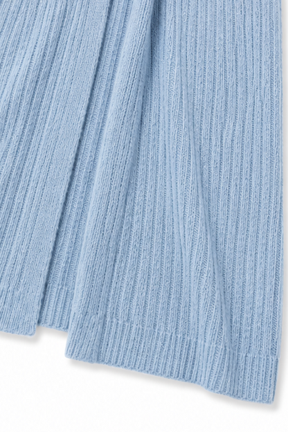 Lang ribstrikket åbenstående cardigan