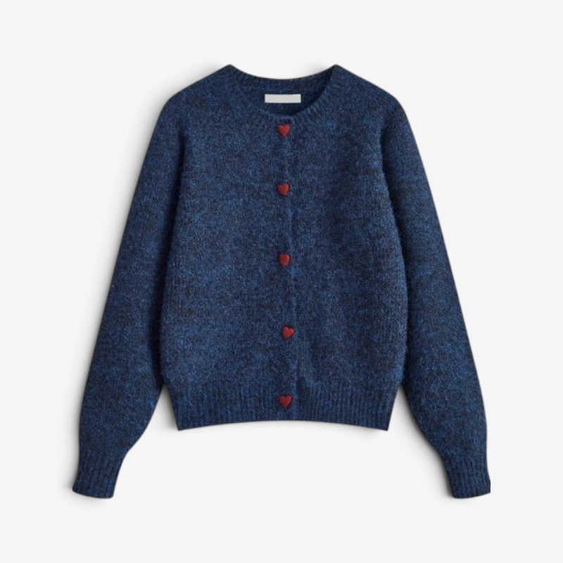 Langærmet gennemknappet cardigan til damer