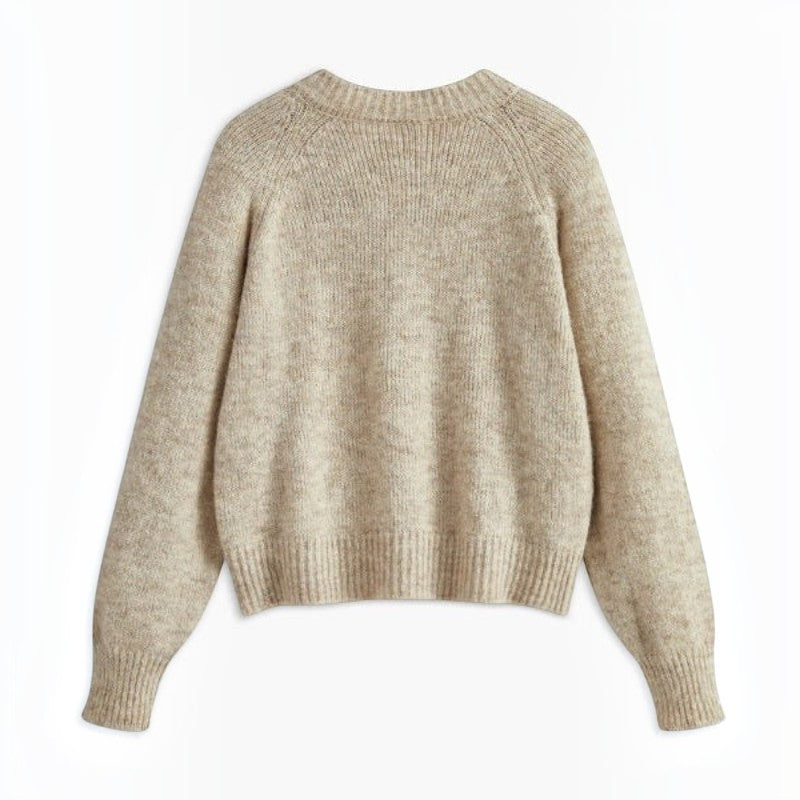 Langærmet gennemknappet cardigan til damer
