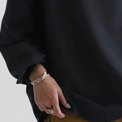 Langærmet relaxed fit sweatshirt-top med mock neck til damer