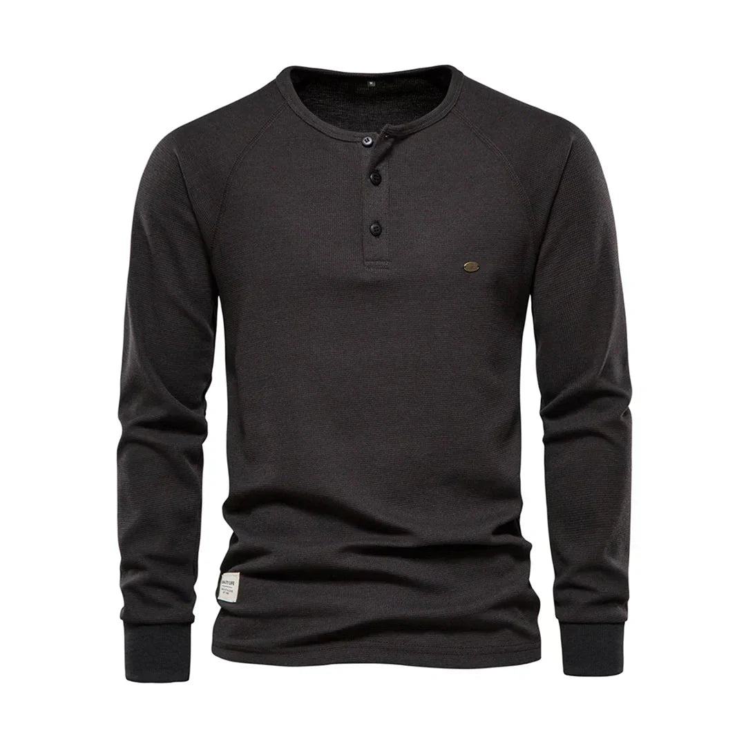 Langærmet t-shirt til mænd med rund hals - Komfort & stil