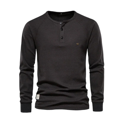 Langærmet t-shirt til mænd med rund hals - Komfort & stil
