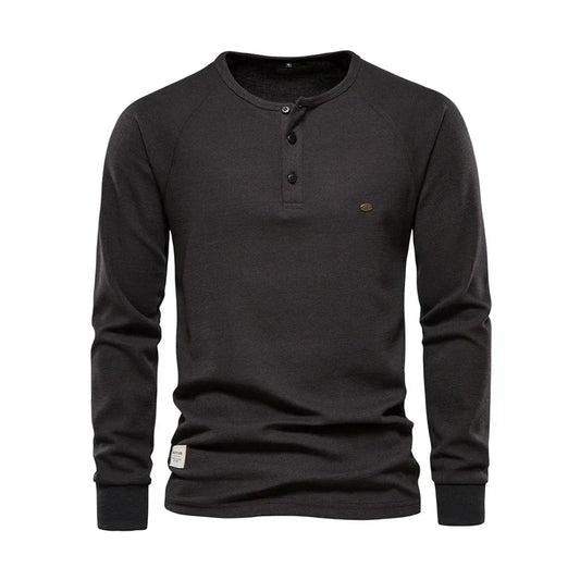 Langærmet t-shirt til mænd med rund hals - Komfort & stil