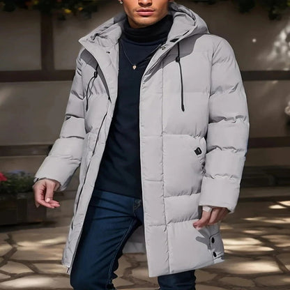Lang vandtæt herrejakke til vinter og sne