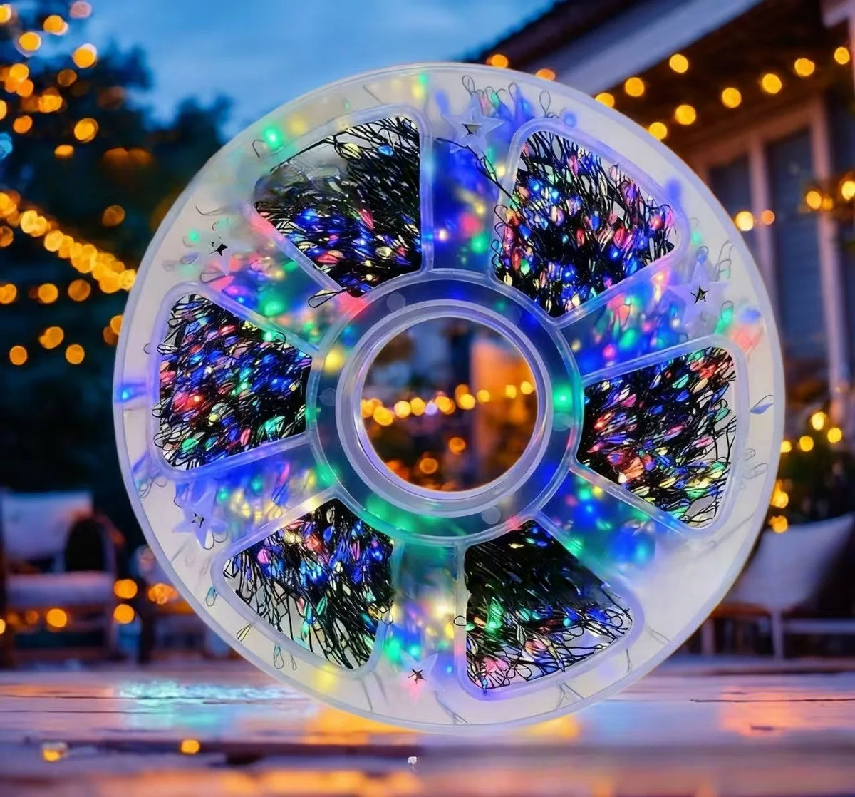 LED-klyngekæde med fjernbetjening og 8 funktioner
