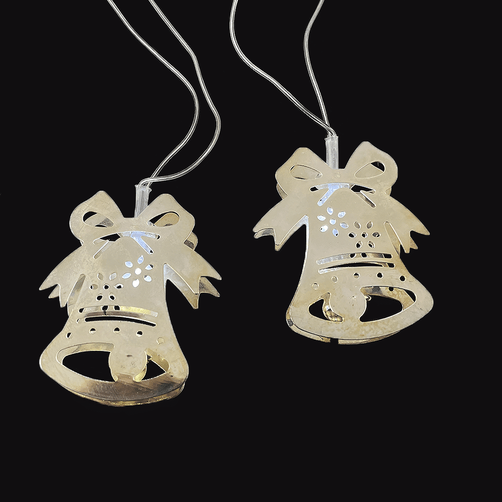 LED-lyskæde med klokker i guld - 20 stk. (3,5 meter)
