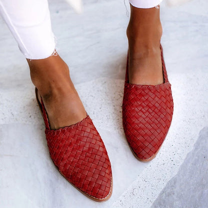 Lisa | Elegant Vævede Mules til Kvinder med Spids Tå