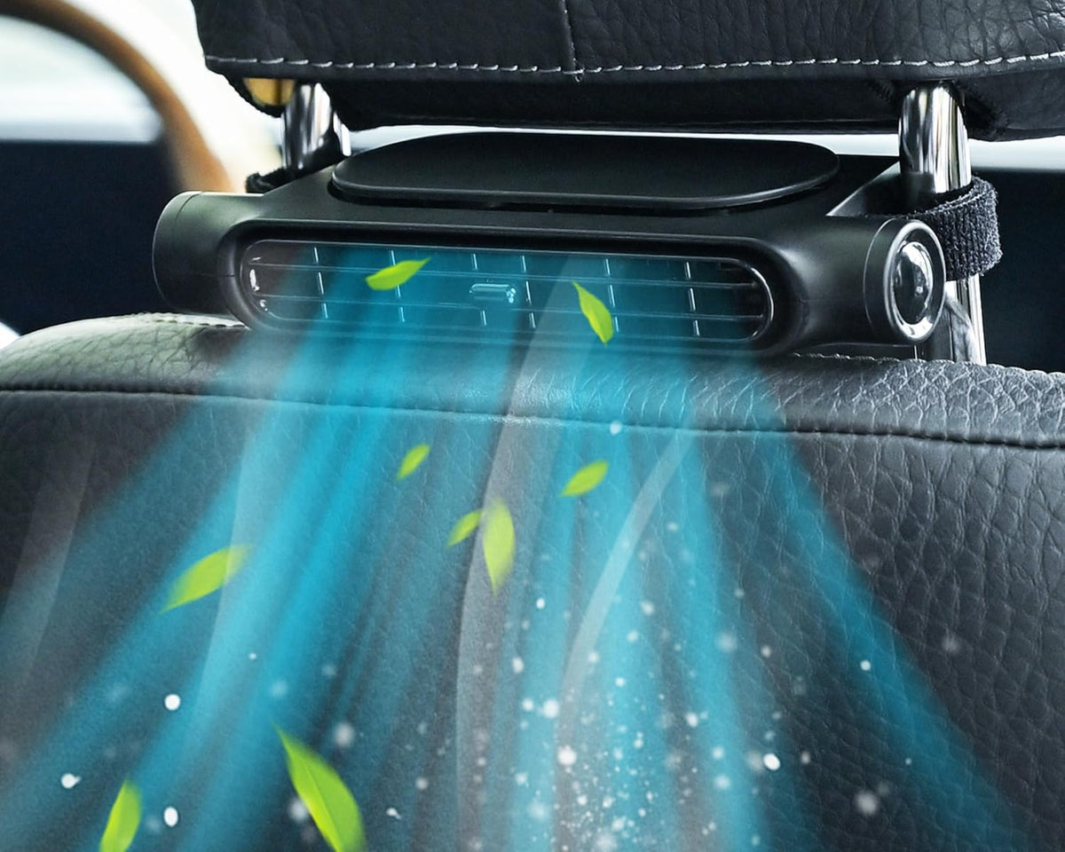 Lindegade | 3 Hastigheder USB Bil Køleventilator & Hovedstøtte Montering – AutoBreeze (1+1 GRATIS)