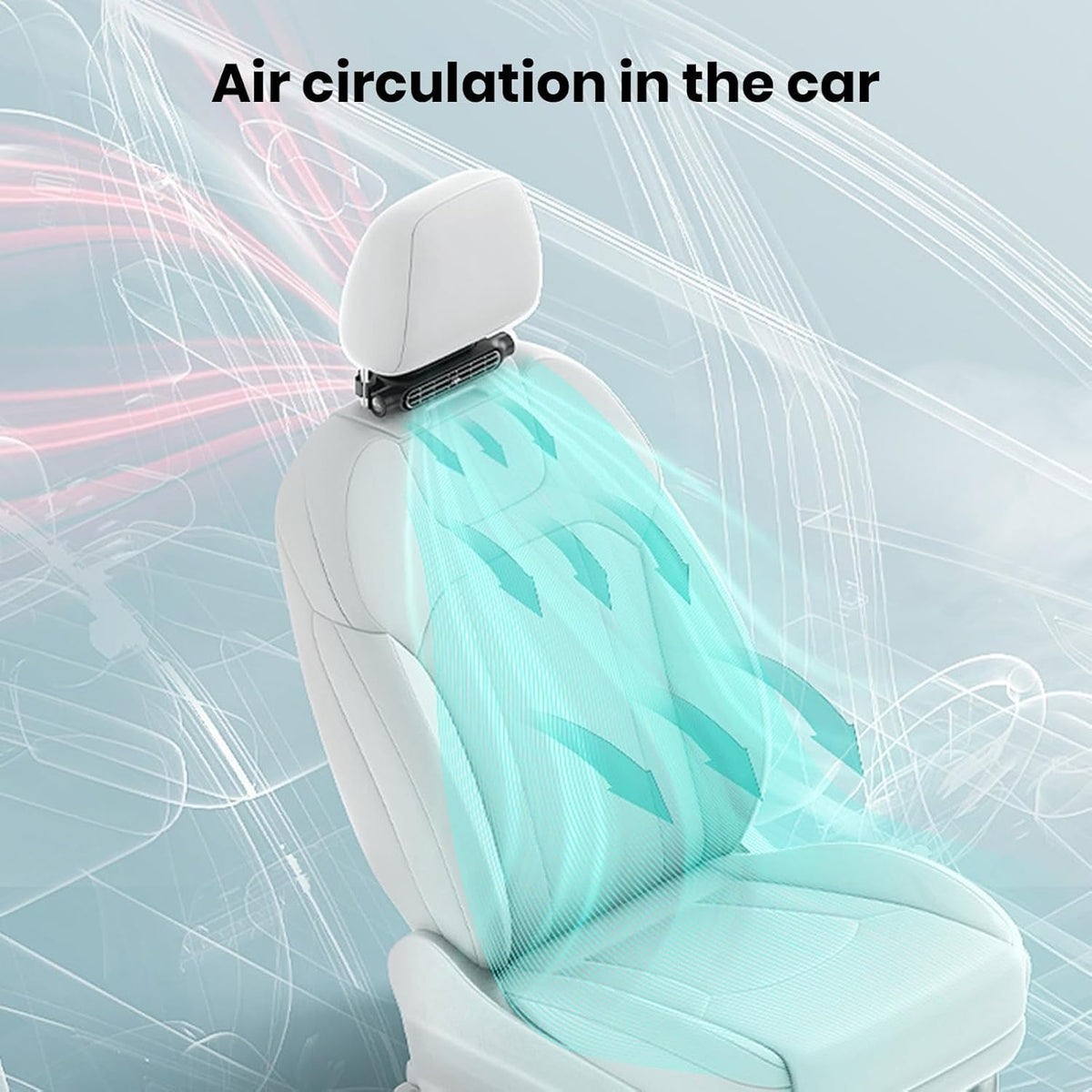 Lindegade | 3 Hastigheder USB Bil Køleventilator & Hovedstøtte Montering – AutoBreeze (1+1 GRATIS)