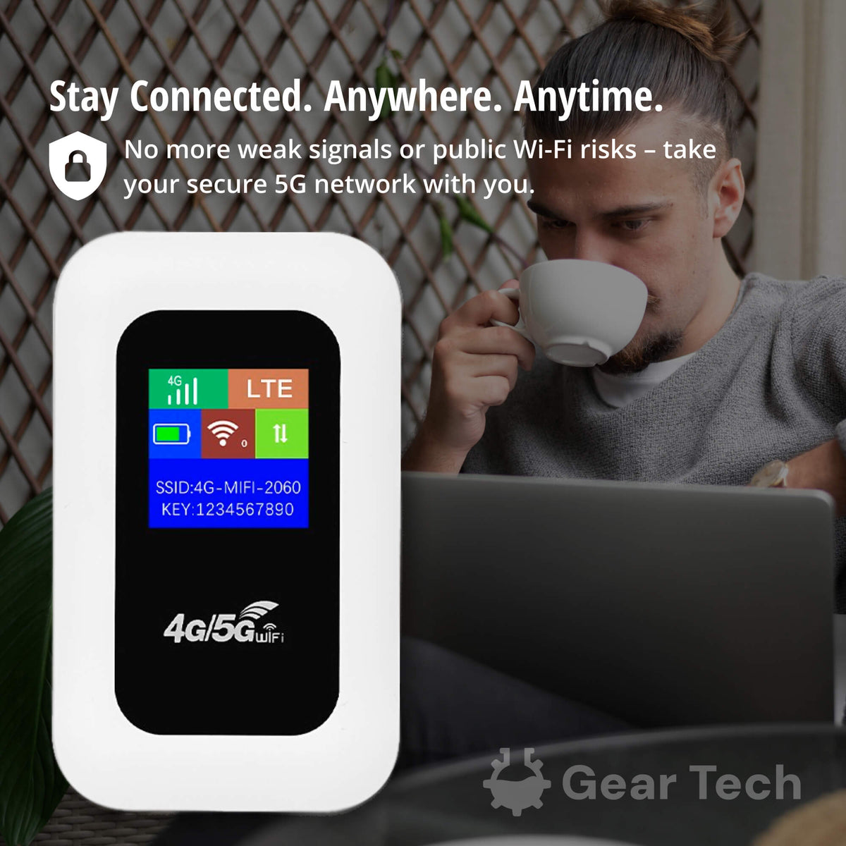Lindegade | Bærbar 5G Wi-Fi Router | Sikker, Højhastighedsforbindelse til Rejser & Hjemmebrug