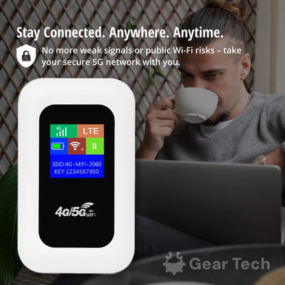 Lindegade | Bærbar 5G Wi-Fi Router | Sikker, Højhastighedsforbindelse til Rejser & Hjemmebrug