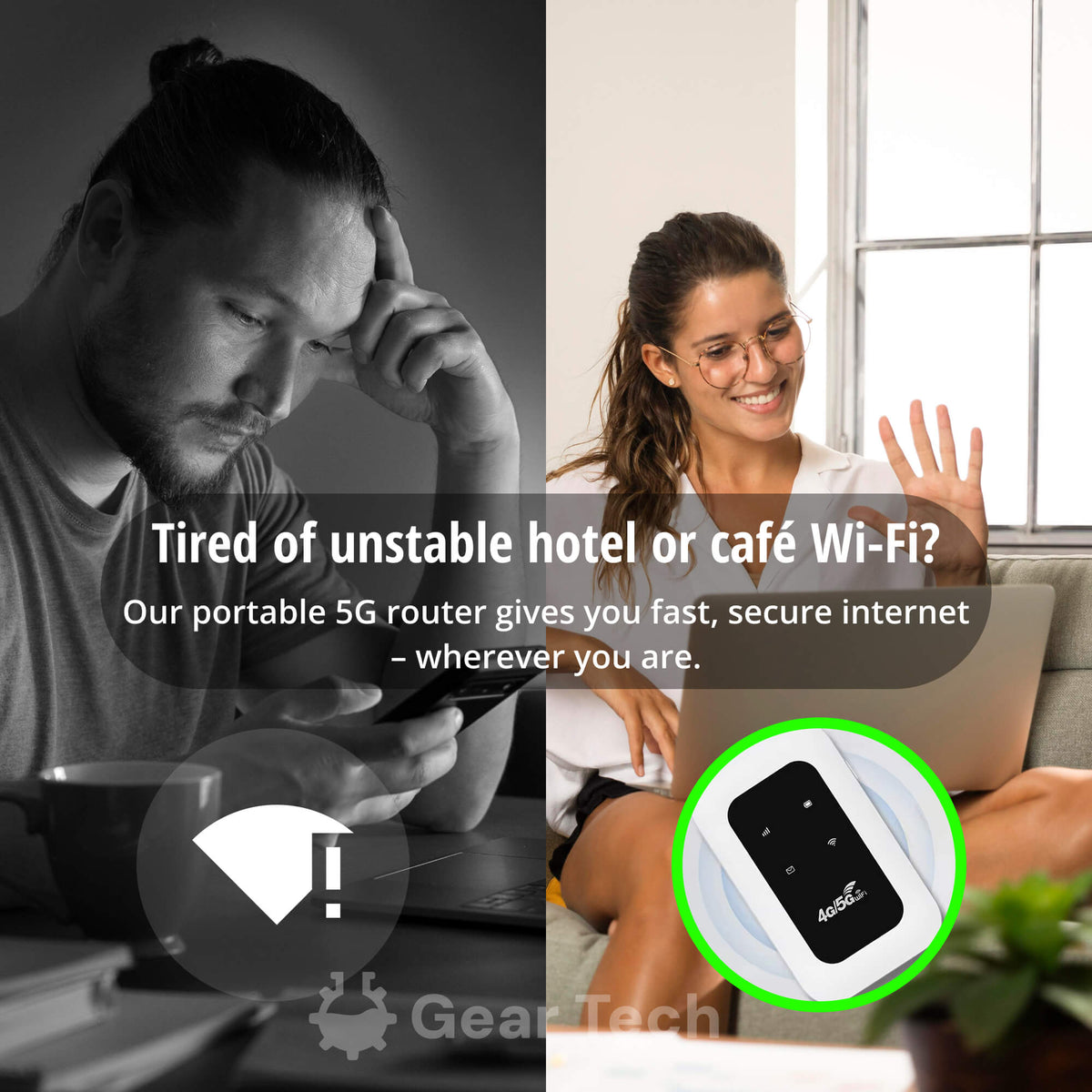Lindegade | Bærbar 5G Wi-Fi Router | Sikker, Højhastighedsforbindelse til Rejser & Hjemmebrug