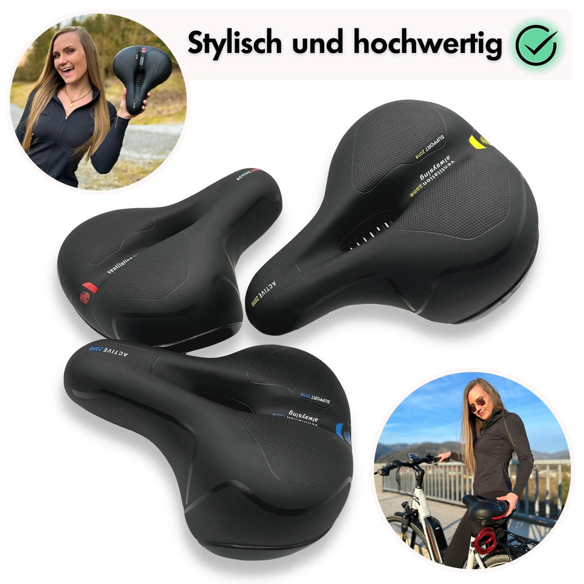 Lindegade | CloudComfort Pro Cykelsæde | Trykaflastende Memory Foam | Sort