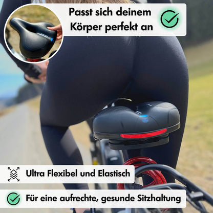 Lindegade | CloudComfort Pro Cykelsæde | Trykaflastende Memory Foam | Sort