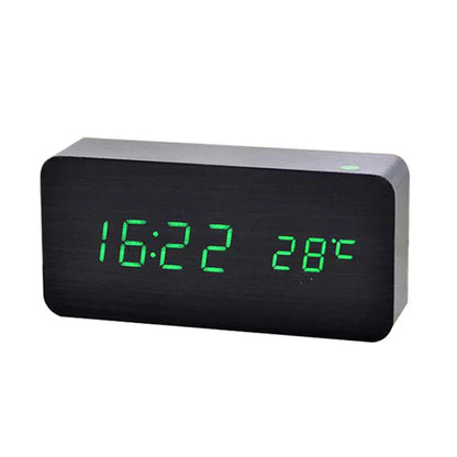 Lindegade | Digital Træ Vækkeur | LED Display, Stille Drift