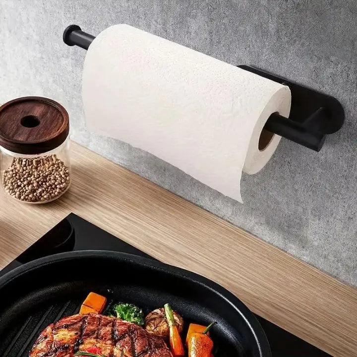 Lindegade | Elegant Vægmonteret Køkkenrulleholder – uden boring & pladsbesparende